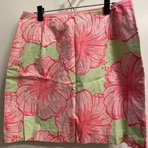 Lilly Pulitzer Pink Hibiscus Skirt
